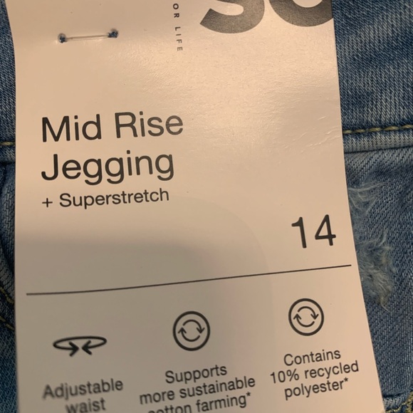 SO Blue Distressed Jeggings new. Size 14 girls. - Picture 3 of 12